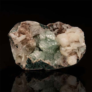 zAW |  Green Apophyllite and Stilbite on Red Heulandite // 240 Grams