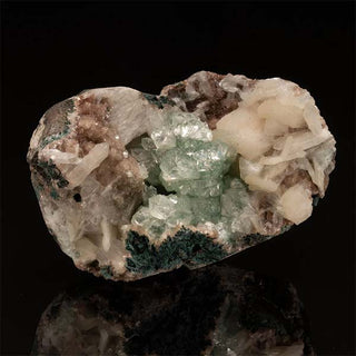 zAW |  Green Apophyllite and Stilbite on Red Heulandite // 240 Grams