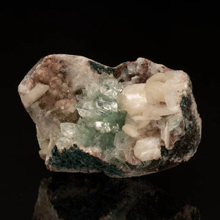 zAW |  Green Apophyllite and Stilbite on Red Heulandite // 240 Grams