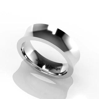 Wedding Band | Concave | 14K White Gold | JWD-CC | Standard Weight