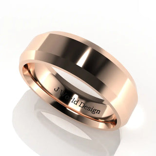 Wedding Band | Flat | 14K Rose Gold | JWD-7795 | Standard Weight | Beveled Edge