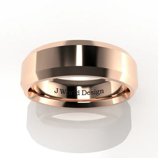 Wedding Band | Flat | 14K Rose Gold | JWD-7795 | Standard Weight | Beveled Edge