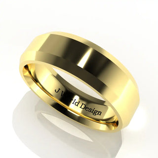 Wedding Band | Flat | 14K Yellow Gold | JWD-7795 | Standard Weight | Beveled Edge