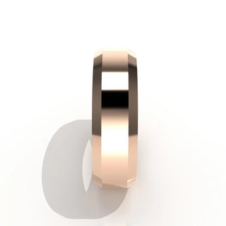 Wedding Band | Flat | 14K Rose Gold | JWD-BVIRL | Lightweight | Beveled Edge
