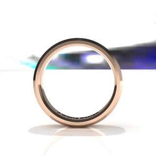 Wedding Band | Flat | 14K Rose Gold | JWD-BVIRL | Lightweight | Beveled Edge