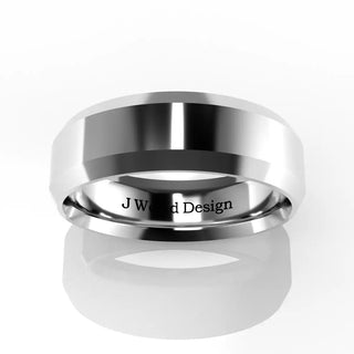 Wedding Band | Flat | Sterling Silver | JWD-BVIRL | Lightweight | Beveled Edge