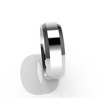 Wedding Band | Flat | Sterling Silver | JWD-BVIRL | Lightweight | Beveled Edge