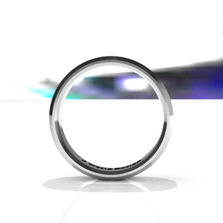Wedding Band | Flat | Sterling Silver | JWD-BVIRL | Lightweight | Beveled Edge