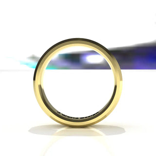 Wedding Band | Flat | 14K Yellow Gold | JWD-BVIRL | Lightweight | Beveled Edge