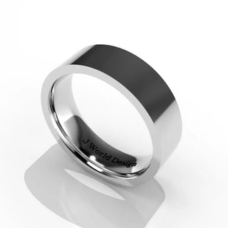 Wedding Band | Flat | 14K White Gold | JWD-FIR | Standard Weight