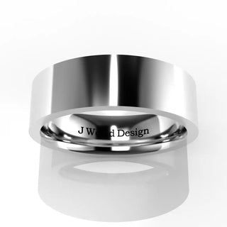 Wedding Band | Flat | 14K White Gold | JWD-FIR | Standard Weight