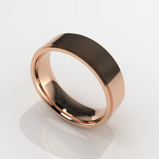 Wedding Band | Flat | 14K Rose Gold | JWD-FRE | Standard Weight | Stepped Edge