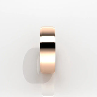 Wedding Band | Flat | 14K Rose Gold | JWD-FRE | Standard Weight | Stepped Edge