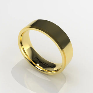 Wedding Band | Flat | 14K Yellow Gold | JWD-FRE | Standard Weight | Stepped Edge