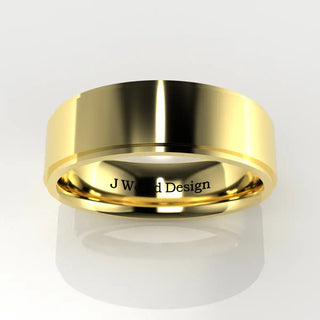 Wedding Band | Flat | 14K Yellow Gold | JWD-FRE | Standard Weight | Stepped Edge