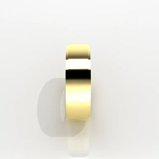 Wedding Band | Flat | 14K Yellow Gold | JWD-FRE | Standard Weight | Stepped Edge