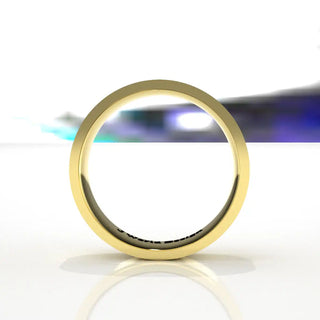 Wedding Band | Flat | 14K Yellow Gold | JWD-FRE | Standard Weight | Stepped Edge