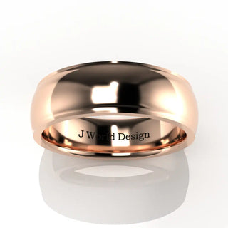 Wedding Band | Half-Round | 14K Rose Gold | JWD-IRE | Standard Weight | Stepped Edge