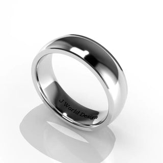 Wedding Band | Half-Round | 14K White Gold | JWD-IRE | Standard Weight | Stepped Edge