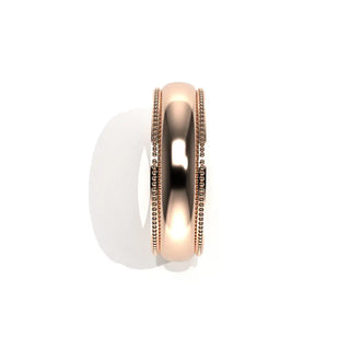 Wedding Band | Half-Round | 14K Rose Gold | JWD-MGR | Standard Weight | Milgrain