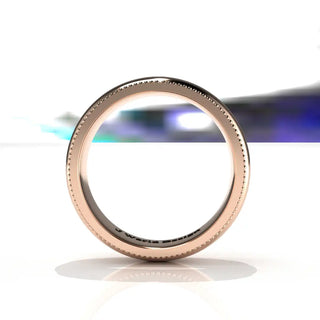 Wedding Band | Half-Round | 14K Rose Gold | JWD-MGRL | Lightweight | Milgrain