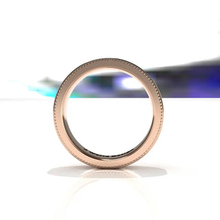 Wedding Band | Flat | 14K Rose Gold | JWD-MGRF | Standard Weight | Milgrain